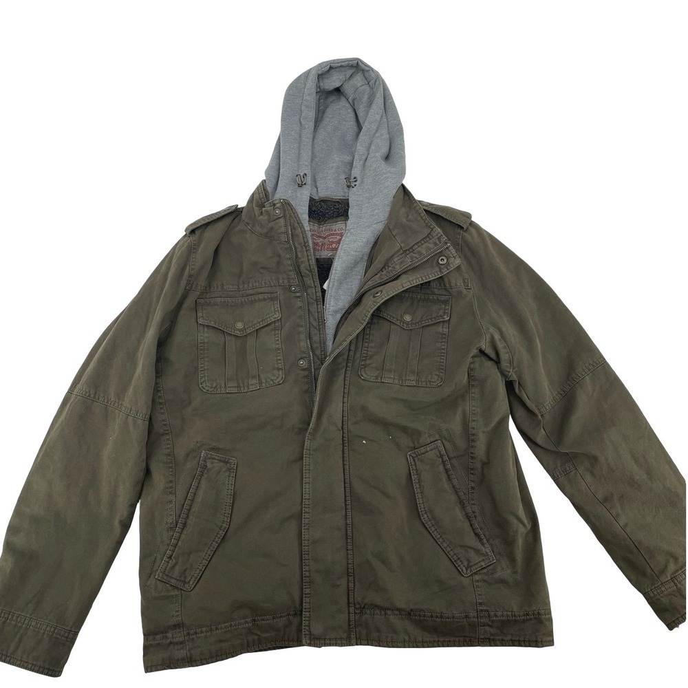 Levi's Men's Jacket Field Military Olive Green Cotton MEDIUM